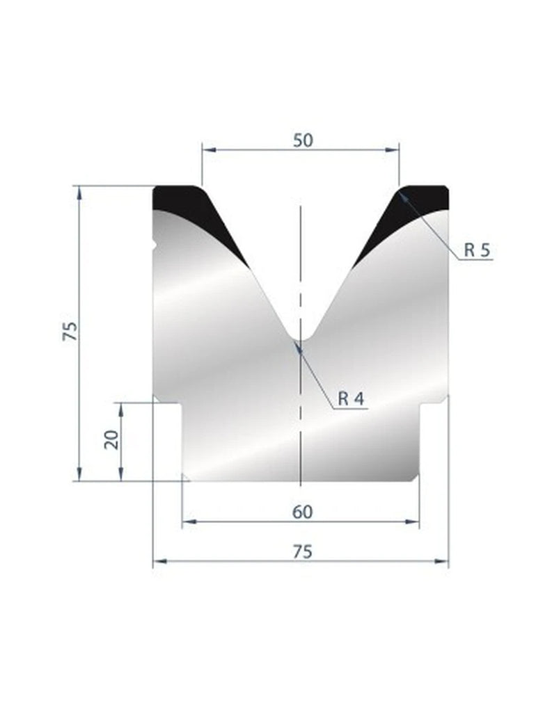 EUROSTAMP Part No. 2082 @ 415mm 60 Degree Single V Die