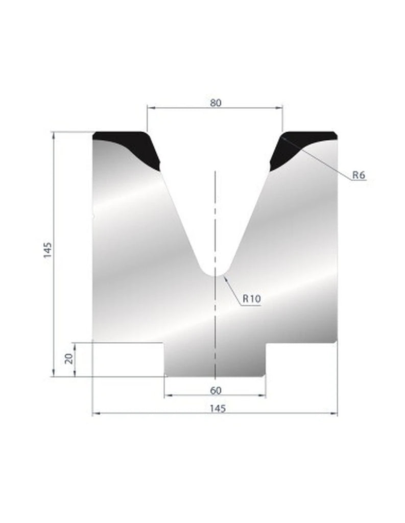 EUROSTAMP Part No. 2084 @ 415mm 45 Degree Single V Die