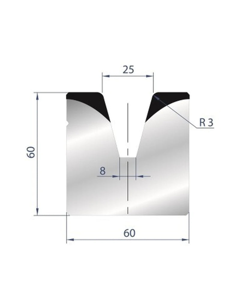 EUROSTAMP Part No. 2087 @ 415mm 30 Degree Single V Die