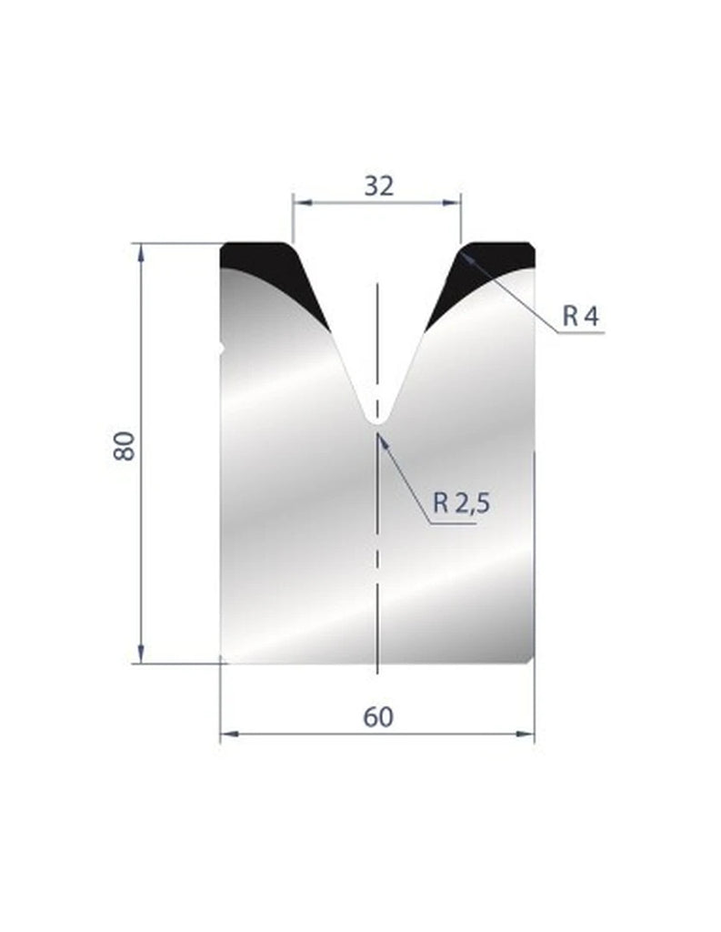 EUROSTAMP Part No. 2088 @ 805mm 45 Degree Single V Die (Segmented)