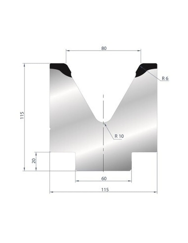 EUROSTAMP Part No. 2089 @ 415mm 60 Degree Single V Die