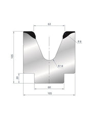 EUROSTAMP Part No. 2117 @ 835mm 45 Degree Single V Die