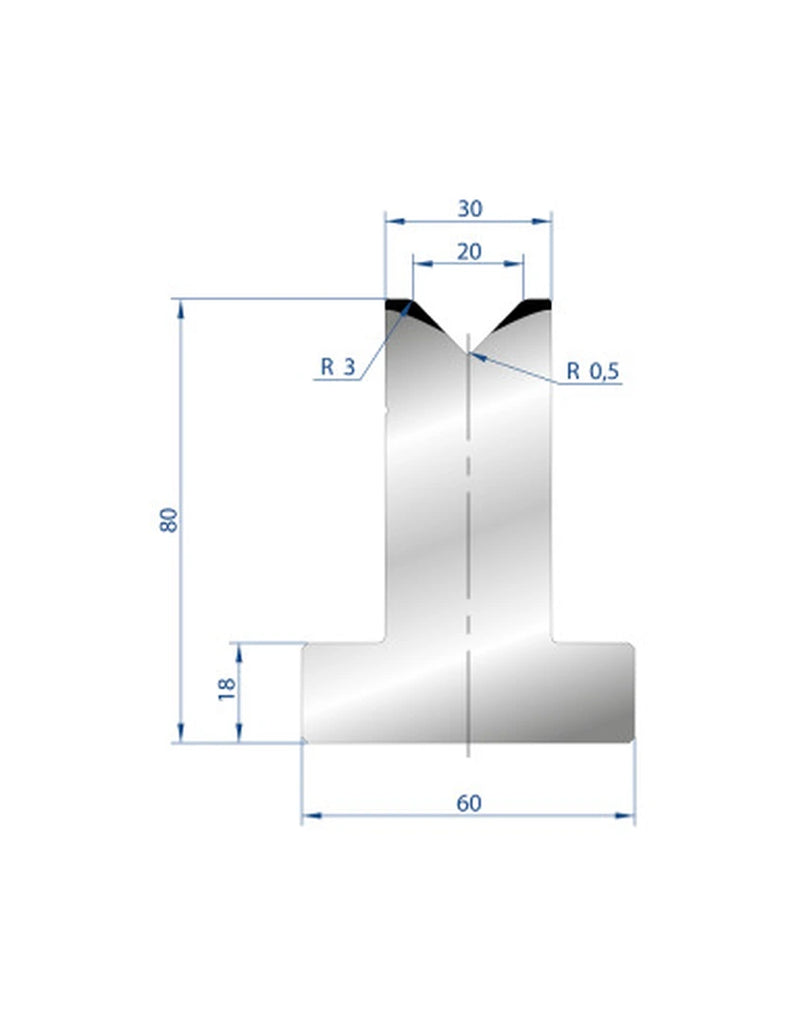 EUROSTAMP Part No. 3017 @ 835mm 88 Degree T Shape Die