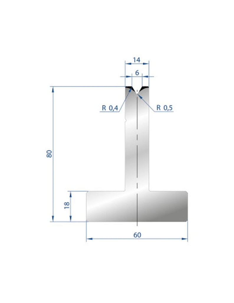 EUROSTAMP Part No. 3019 @ 805mm 60 Degree T Shape Die (Segmented)