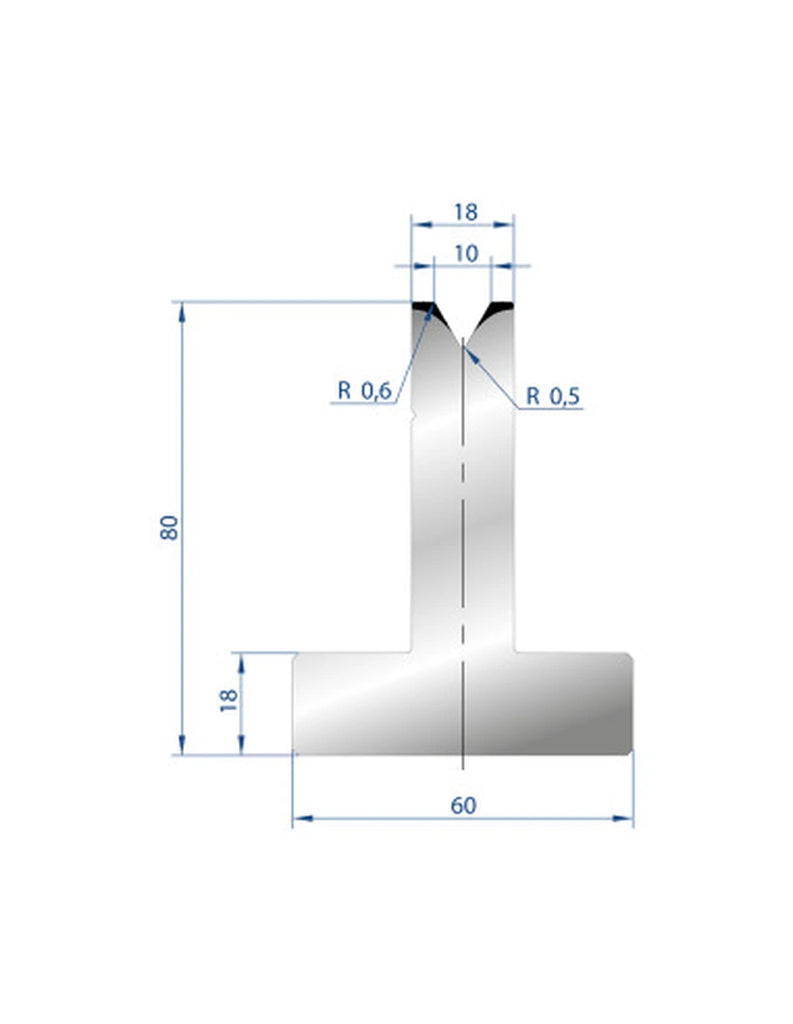 EUROSTAMP Part No. 3021 @ 415mm 60 Degree T Shape Die