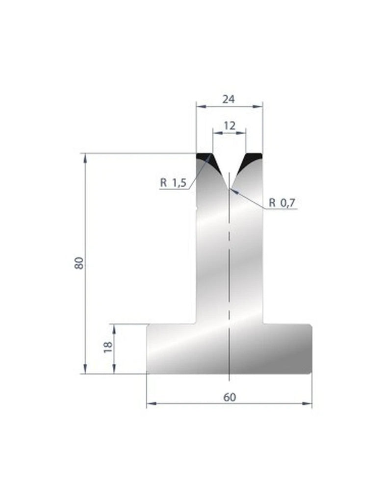 EUROSTAMP Part No. 3029 @ 805mm 45 Degree T Shape Die (Segmented)
