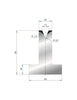 EUROSTAMP Part No. 3029 @ 805mm 45 Degree T Shape Die (Segmented)