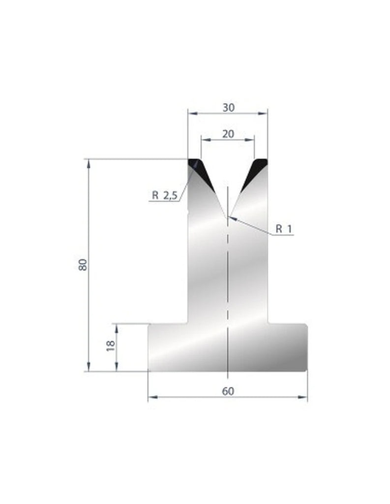 EUROSTAMP Part No. 3031 @ 835mm 45 Degree T Shape Die