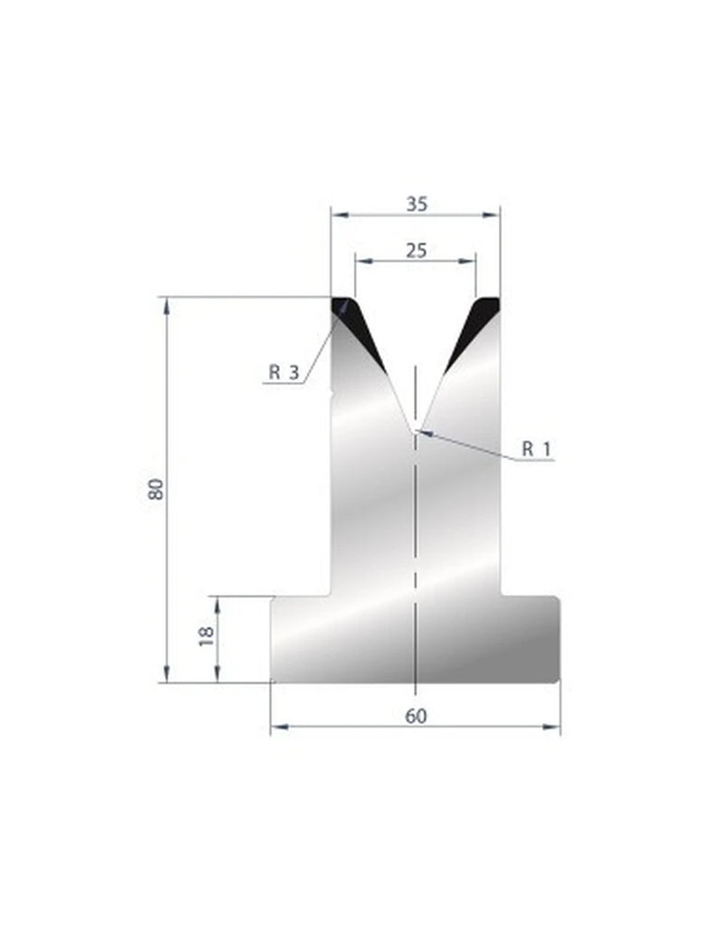 EUROSTAMP Part No. 3032 @ 805mm 45 Degree T Shape Die (Segmented)