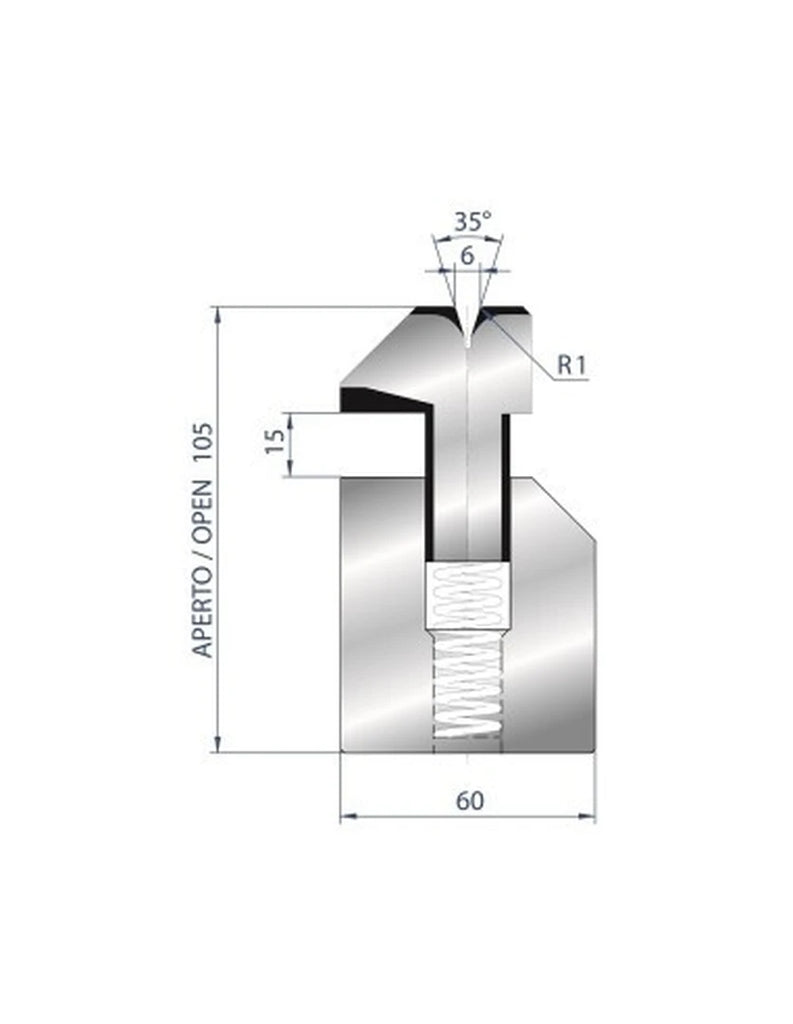 EUROSTAMP Part No. 3039PN @ 415mm 35 Degree Pneumatic Hemming Die
