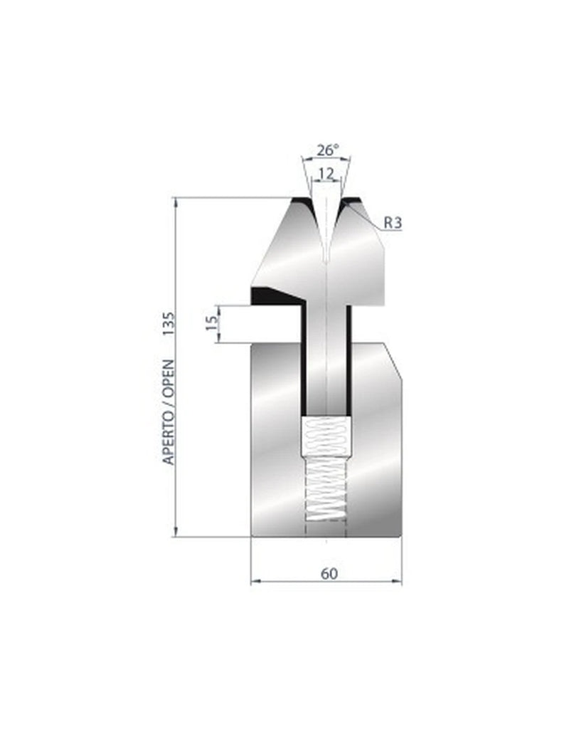 EUROSTAMP Part No. 3040PN @ 835mm 26 Degree Pneumatic Hemming Die