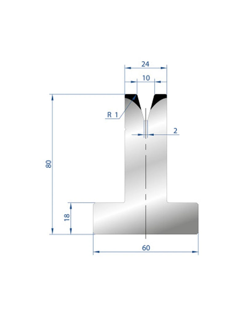 EUROSTAMP Part No. 3044 @ 415mm 30 Degree T Shape Die