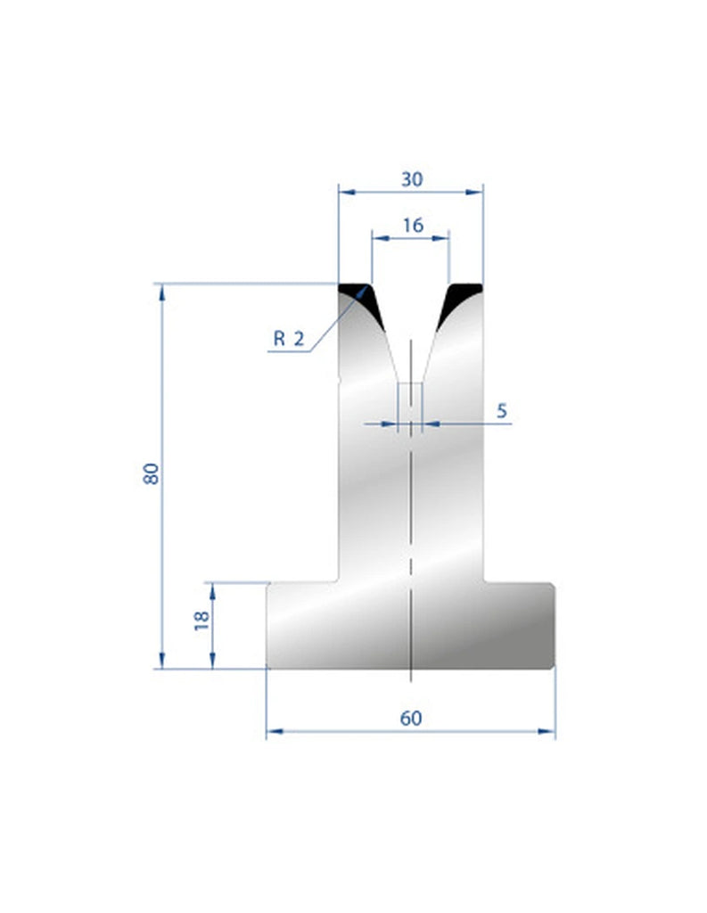 EUROSTAMP Part No. 3046 @ 805mm 30 Degree T Shape Die  (Segmented)