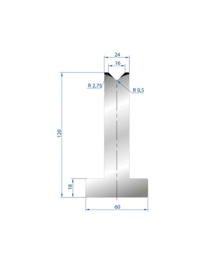 EUROSTAMP Part No. 3056 @ 415mm 88 Degree T Shape Die