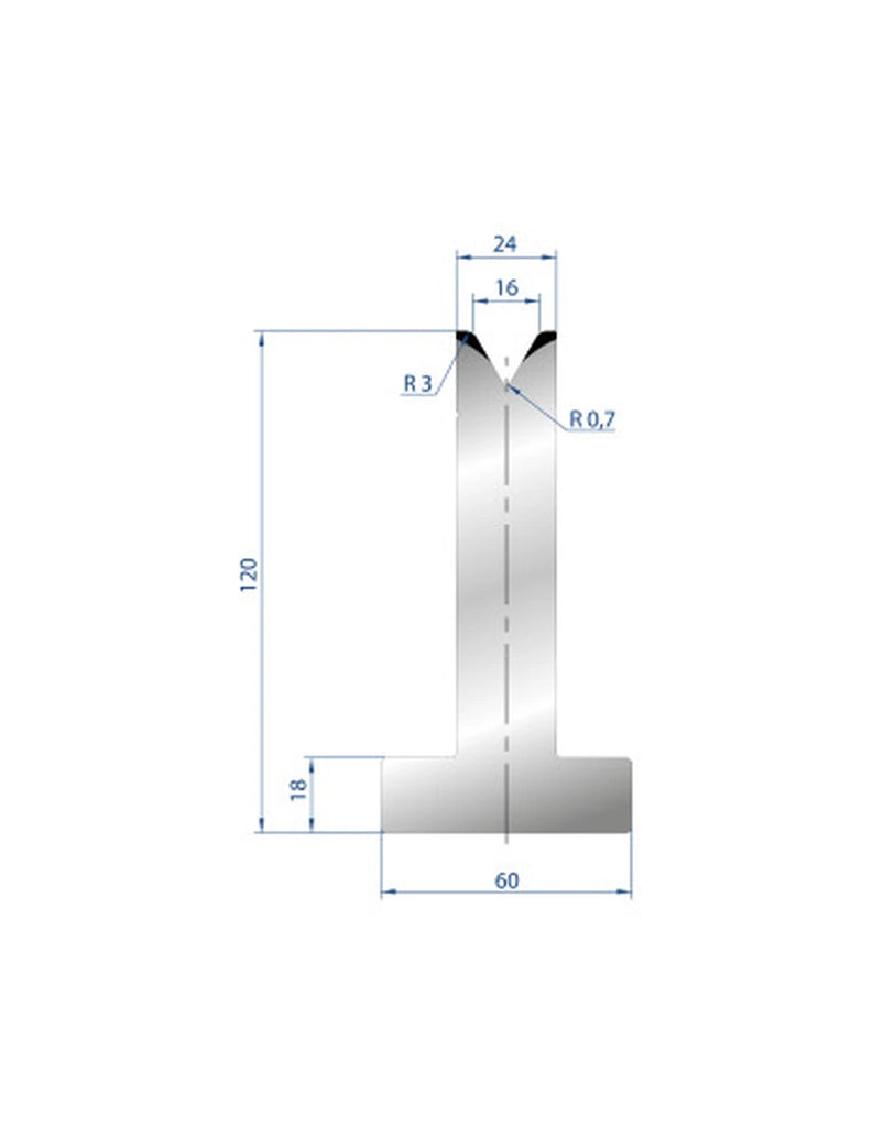 EUROSTAMP Part No. 3063 @ 835mm 60 Degree T Shape Die