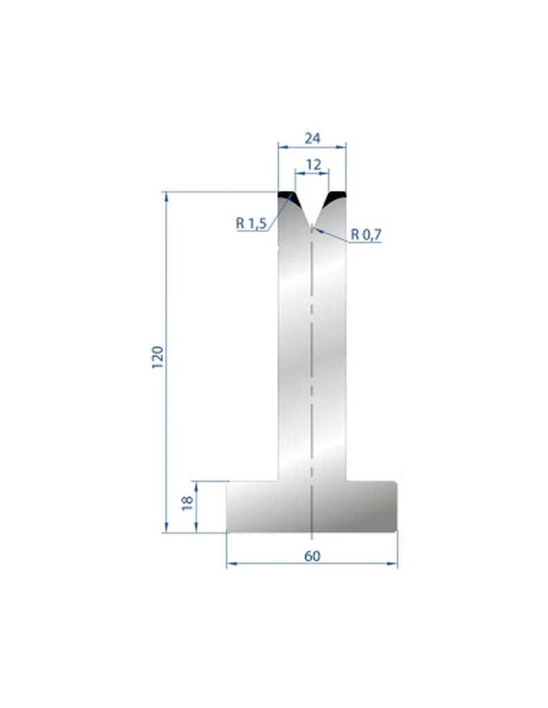 EUROSTAMP Part No. 3069 @ 835mm 45 Degree T Shape Die
