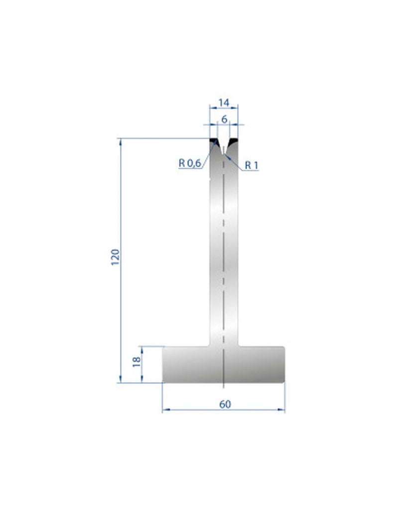 EUROSTAMP Part No. 3073 @ 415mm 30 Degree T Shape Die