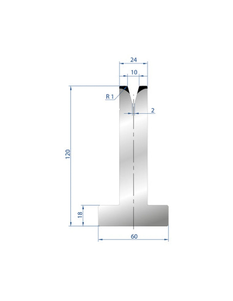 EUROSTAMP Part No. 3075 @ 835mm 30 Degree T Shape Die