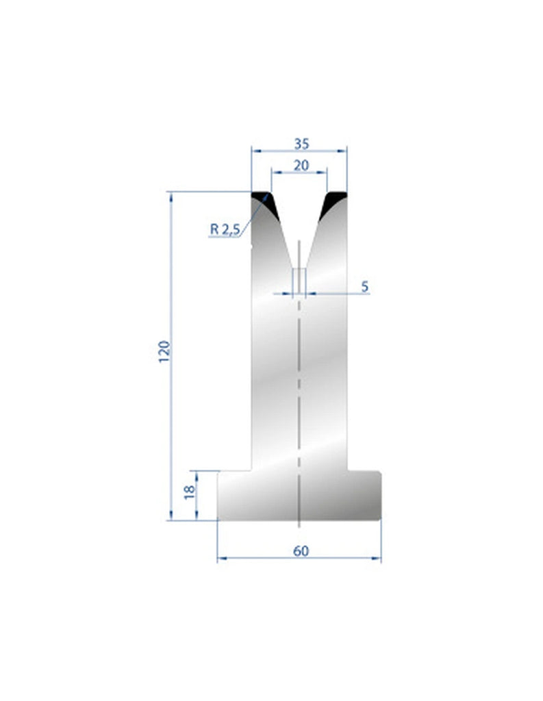 EUROSTAMP Part No. 3078 @ 415mm 30 Degree T Shape Die