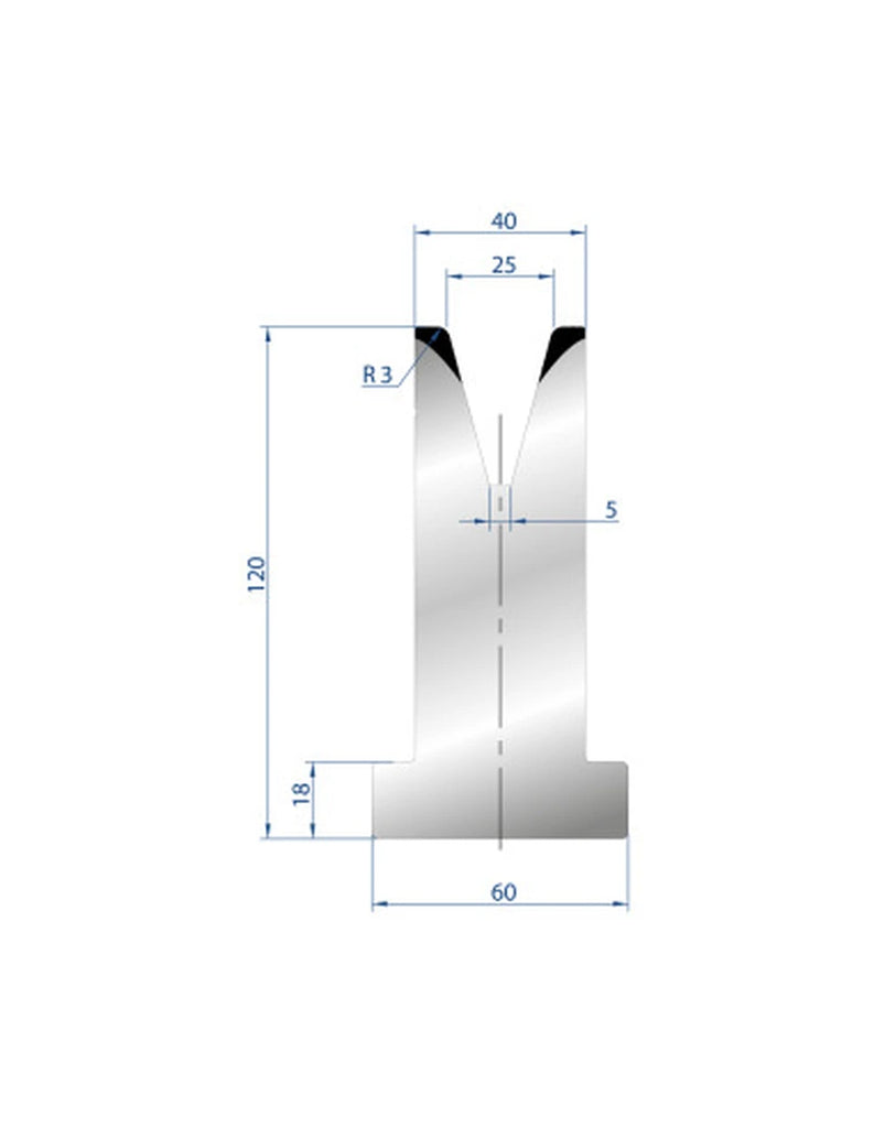 EUROSTAMP Part No. 3079 @ 415mm 30 Degree T Shape Die