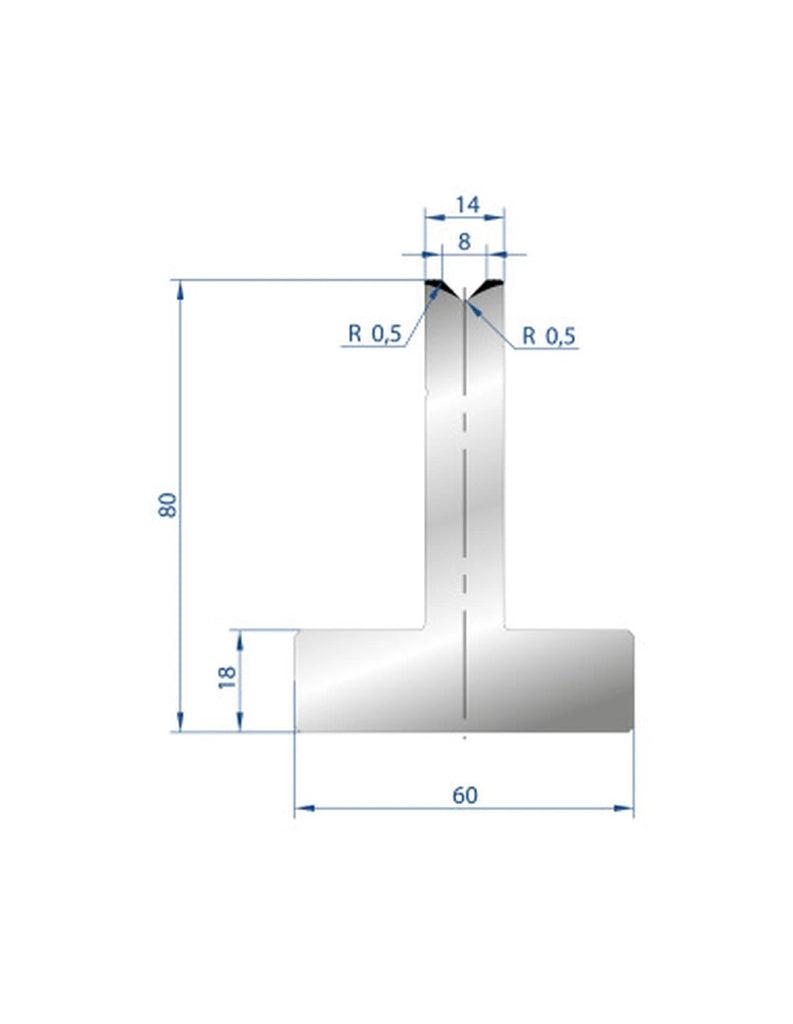 EUROSTAMP Part No. 3081 @ 835mm 88 Degree T Shape Die
