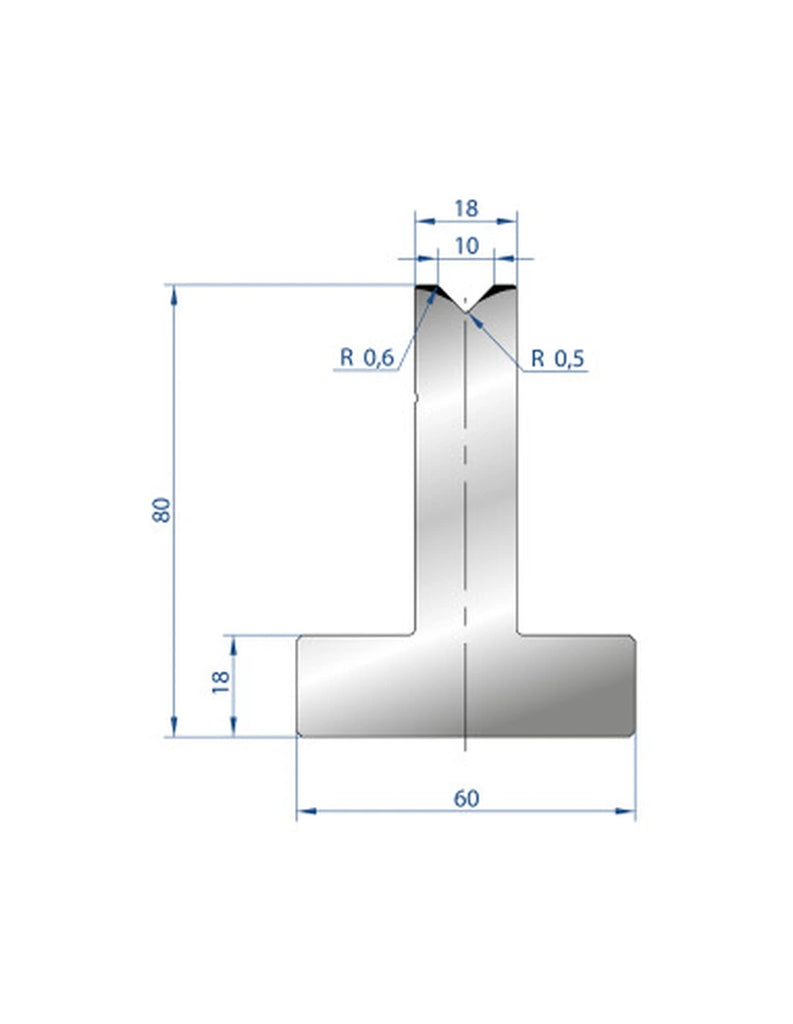 EUROSTAMP Part No. 3082 @ 805mm 88 Degree T Shape Die (Segmented)
