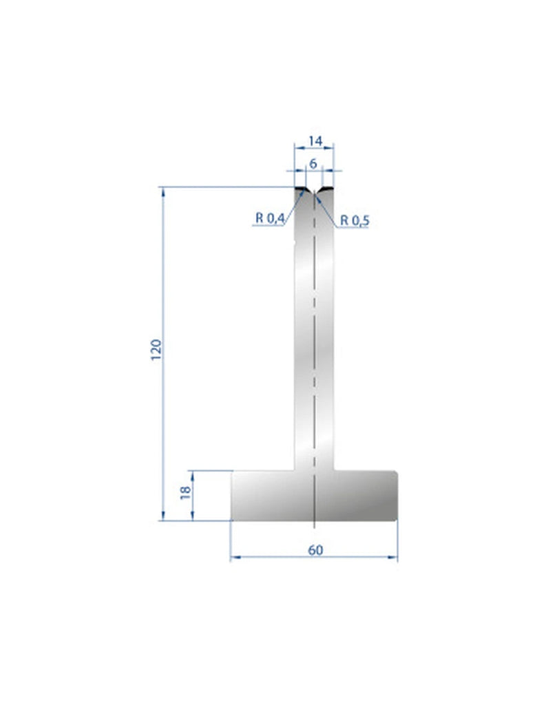 EUROSTAMP Part No. 3083 @ 835mm 88 Degree T Shape Die