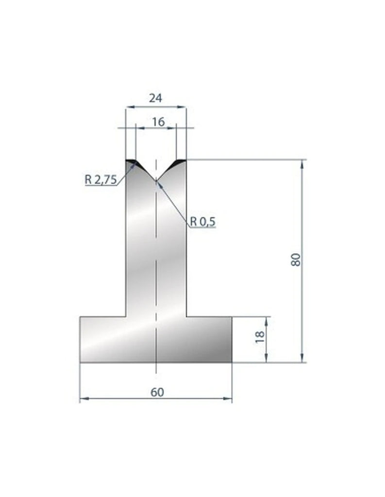 EUROSTAMP Part No. 3090 @ 415mm 85 Degree T Shape Die