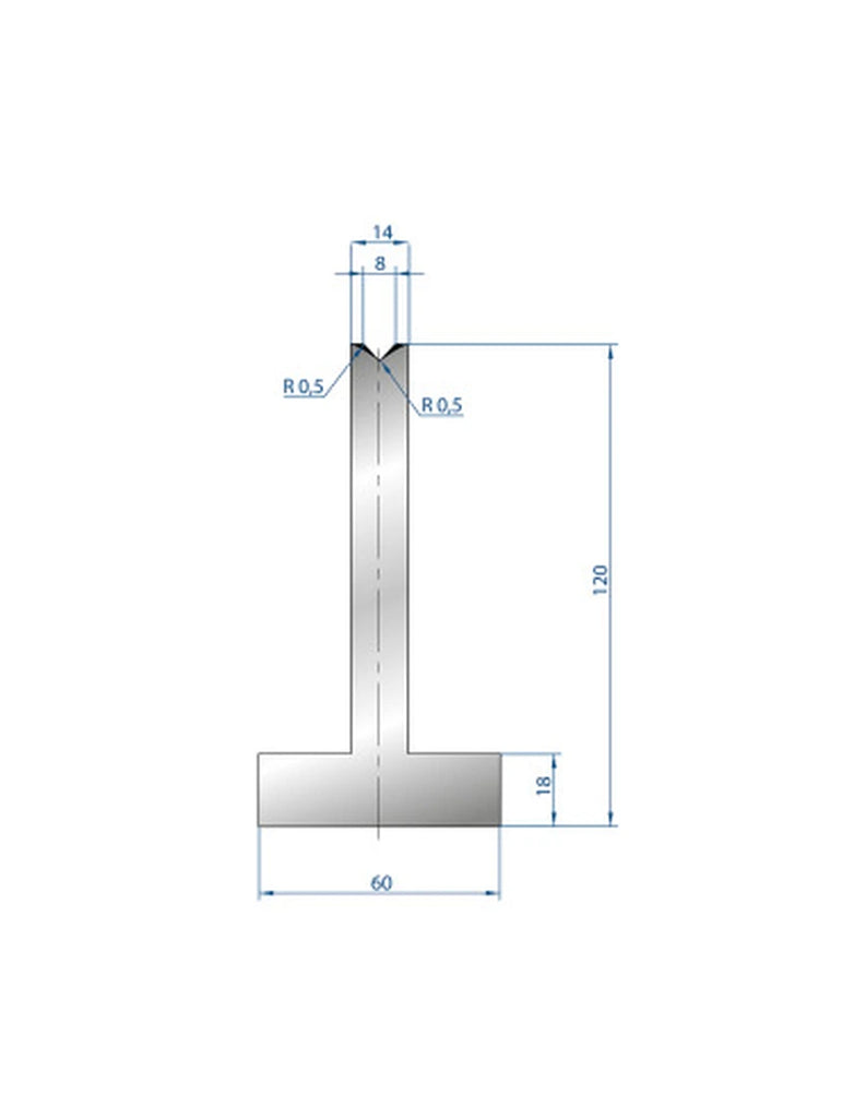 EUROSTAMP Part No. 3094 @ 415mm 85 Degree T Shape Die