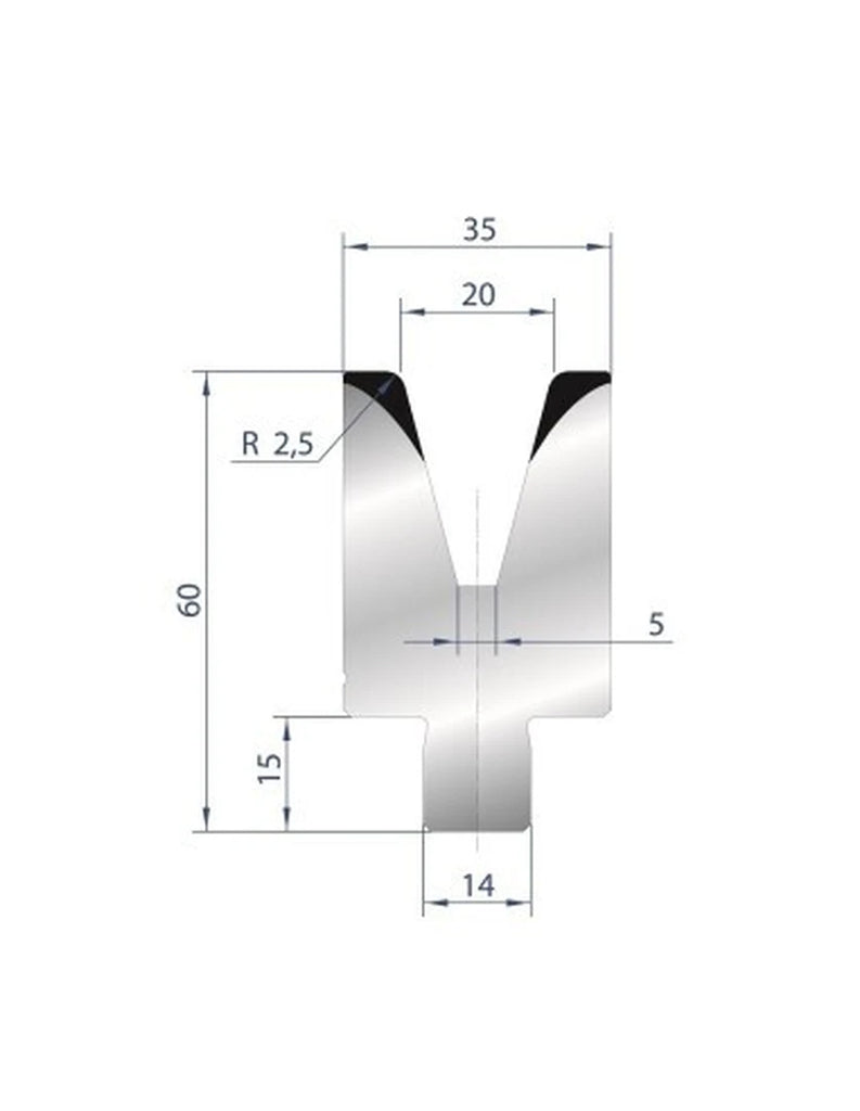 EUROSTAMP Part No. 3171 @ 835mm 30 Degree Die Insert