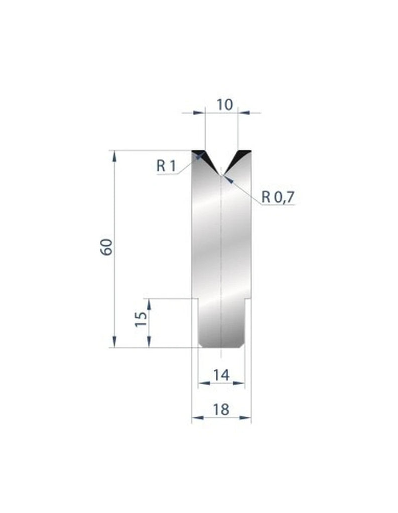 EUROSTAMP Part No. 3195 @ 835mm 60 Degree Die Insert