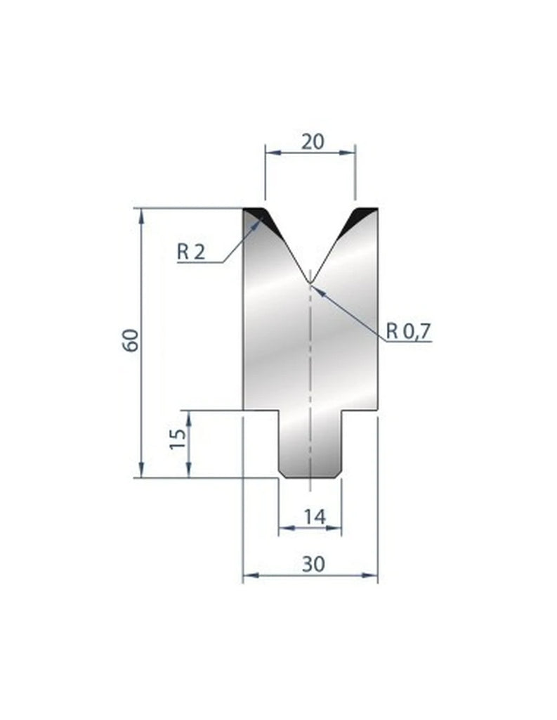 EUROSTAMP Part No. 3198 @ 805mm 60 Degree Die Insert (Segmented)