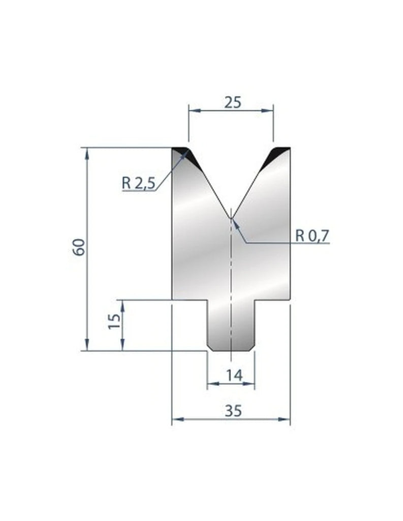 EUROSTAMP Part No. 3199 @ 835mm 60 Degree Die Insert