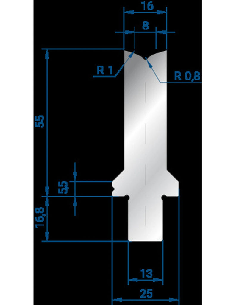 EUROSTAMP Part No. 3251 @ 200mm 86 Degree Single V Die