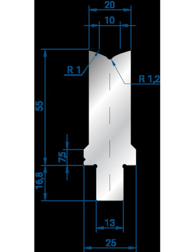 EUROSTAMP Part No. 3252 @ 200mm 86 Degree Single V Die