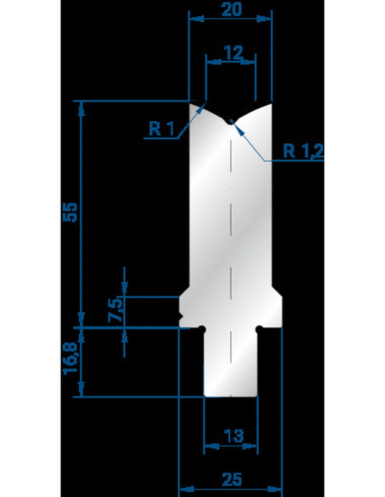 EUROSTAMP Part No. 3253 @ 515mm 86 Degree Single V Die