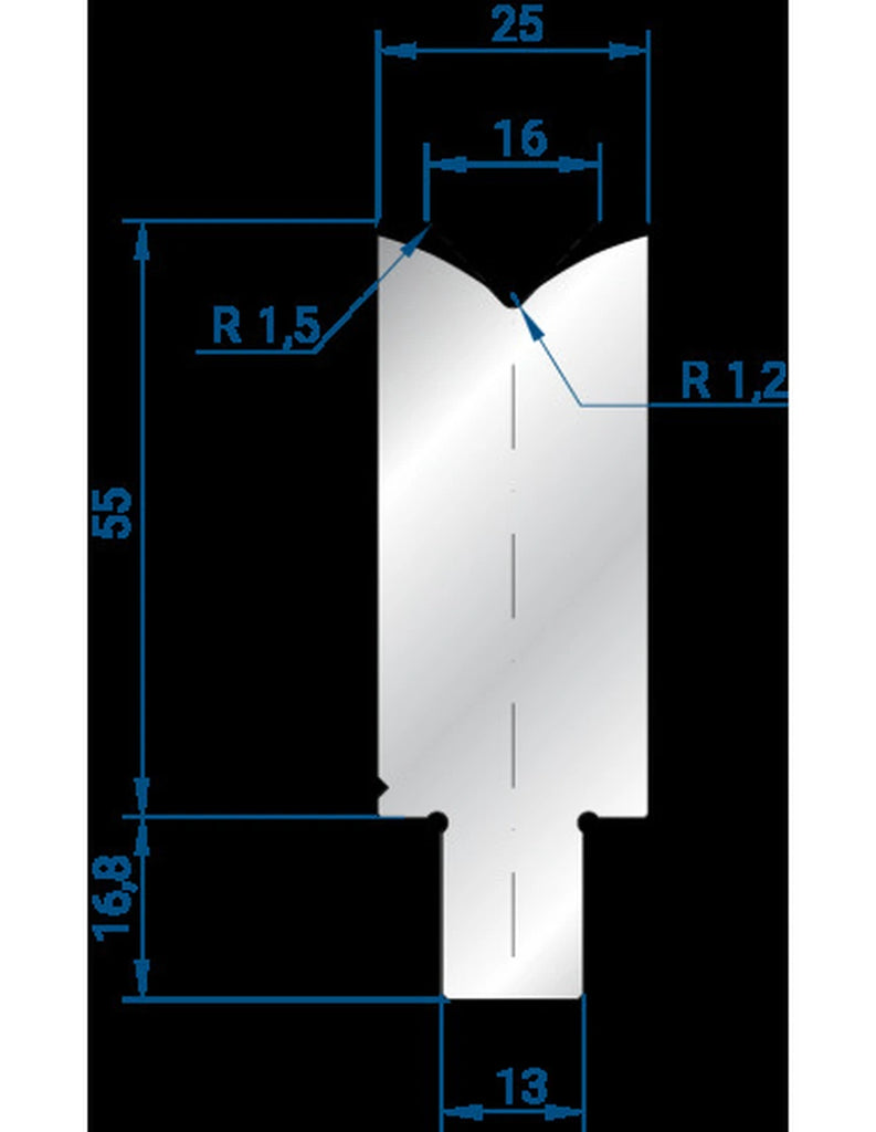EUROSTAMP Part No. 3254 @ 200mm 86 Degree Single V Die