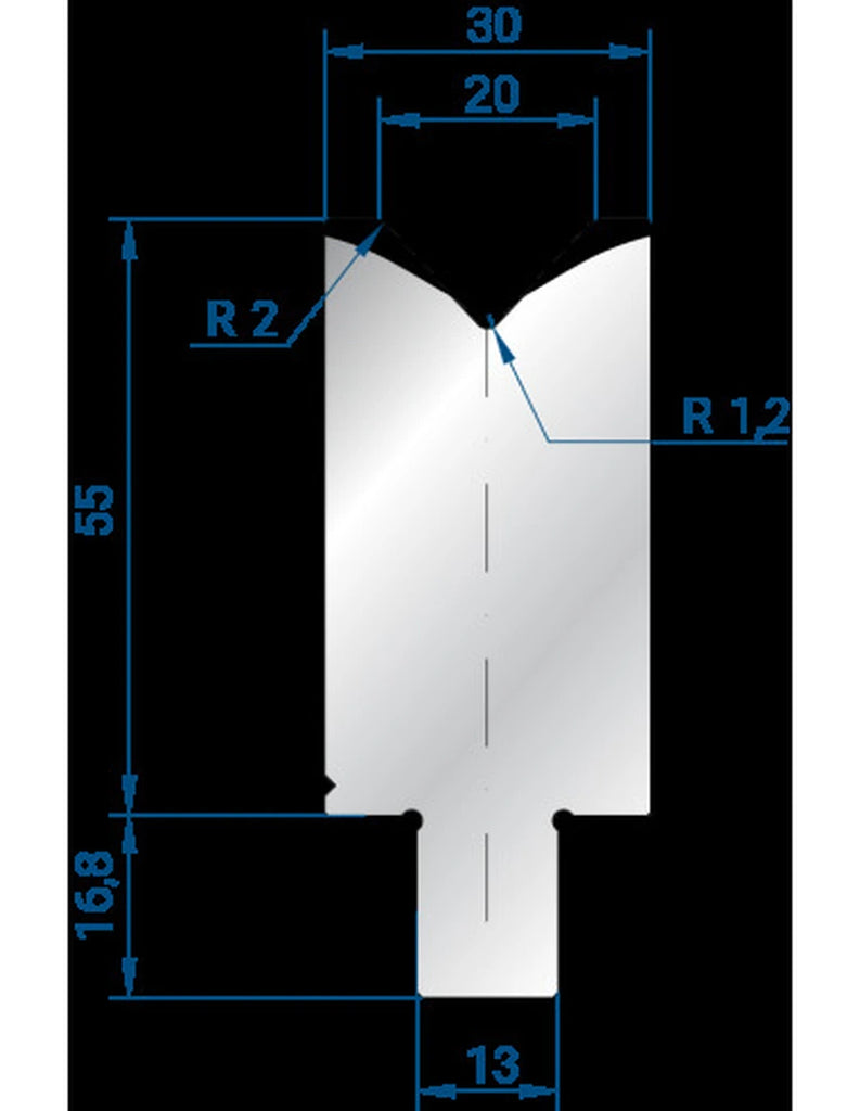 EUROSTAMP Part No. 3255 @ 200mm 86 Degree Single V Die