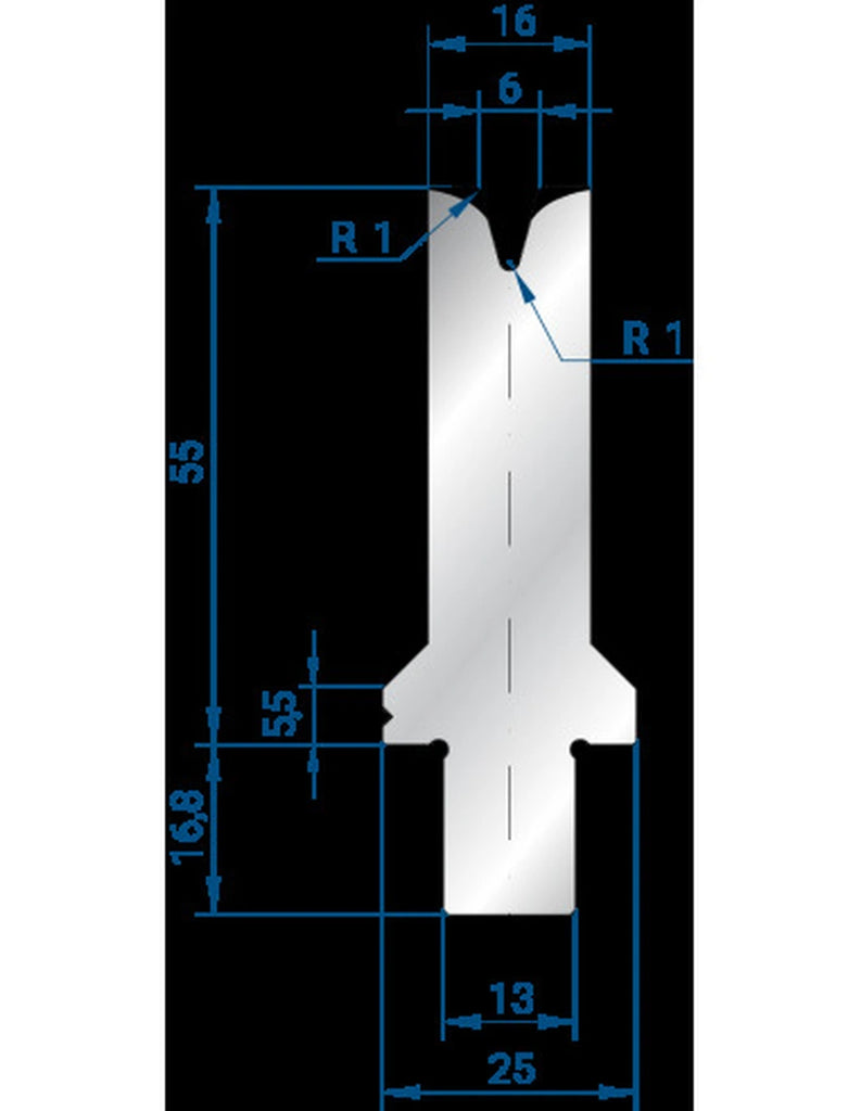 EUROSTAMP Part No. 3260 @ 550mm 30 Degree Single V Die (Segmented)