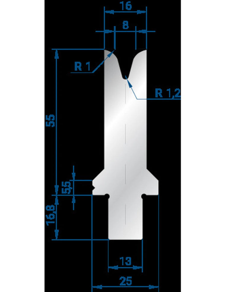 EUROSTAMP Part No. 3261 @ 515mm 30 Degree Single V Die