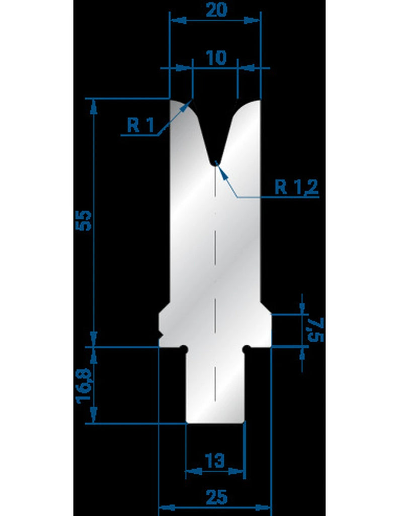 EUROSTAMP Part No. 3262 @ 100mm 30 Degree Single V Die