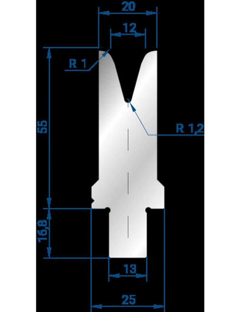 EUROSTAMP Part No. 3263 @ 515mm 30 Degree Single V Die