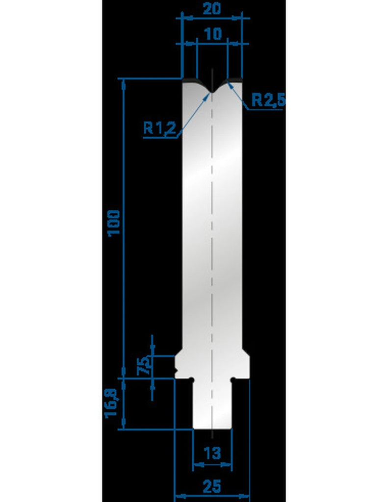 EUROSTAMP Part No. 3272 @ 515mm 86 Degree Single V Die
