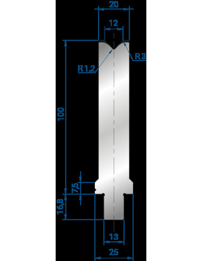 EUROSTAMP Part No. 3273 @ 200mm 86 Degree Single V Die