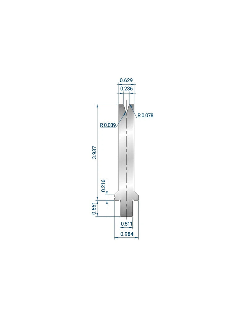 EUROSTAMP Part No. 3280 @ 550mm 30 Degree Single V Die (Segmented)