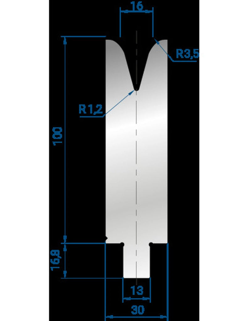 EUROSTAMP Part No. 3284 @ 515mm 30 Degree Single V Die