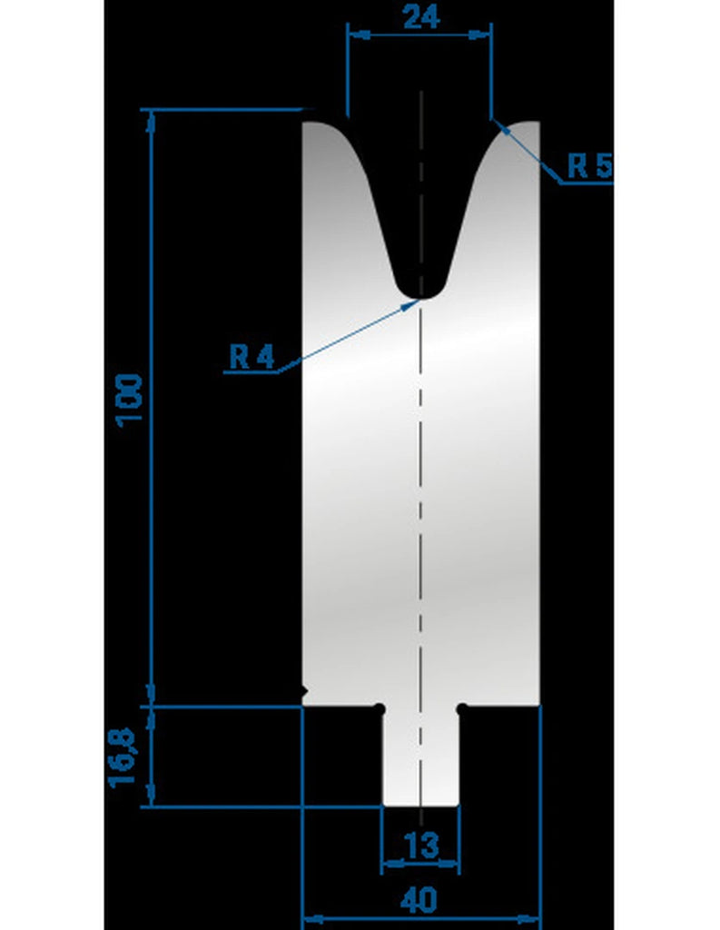 EUROSTAMP Part No. 3286 @ 100mm 30 Degree Single V Die