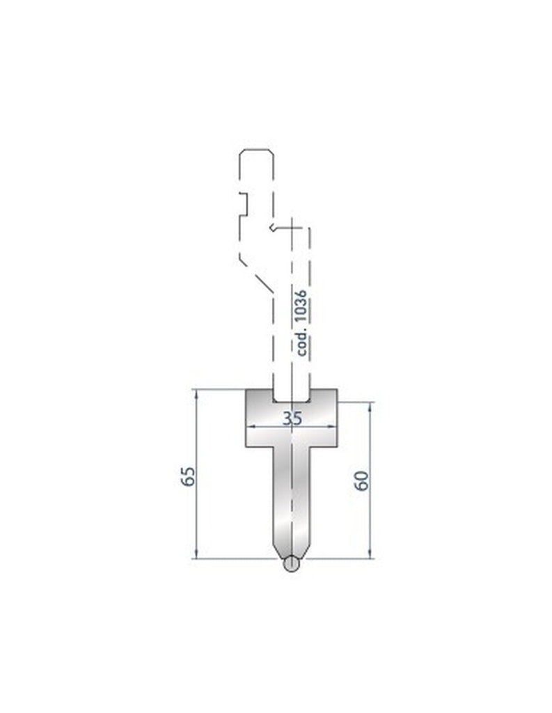 EUROSTAMP Part No. 1296 @ 830mm Holder for Radius Bar