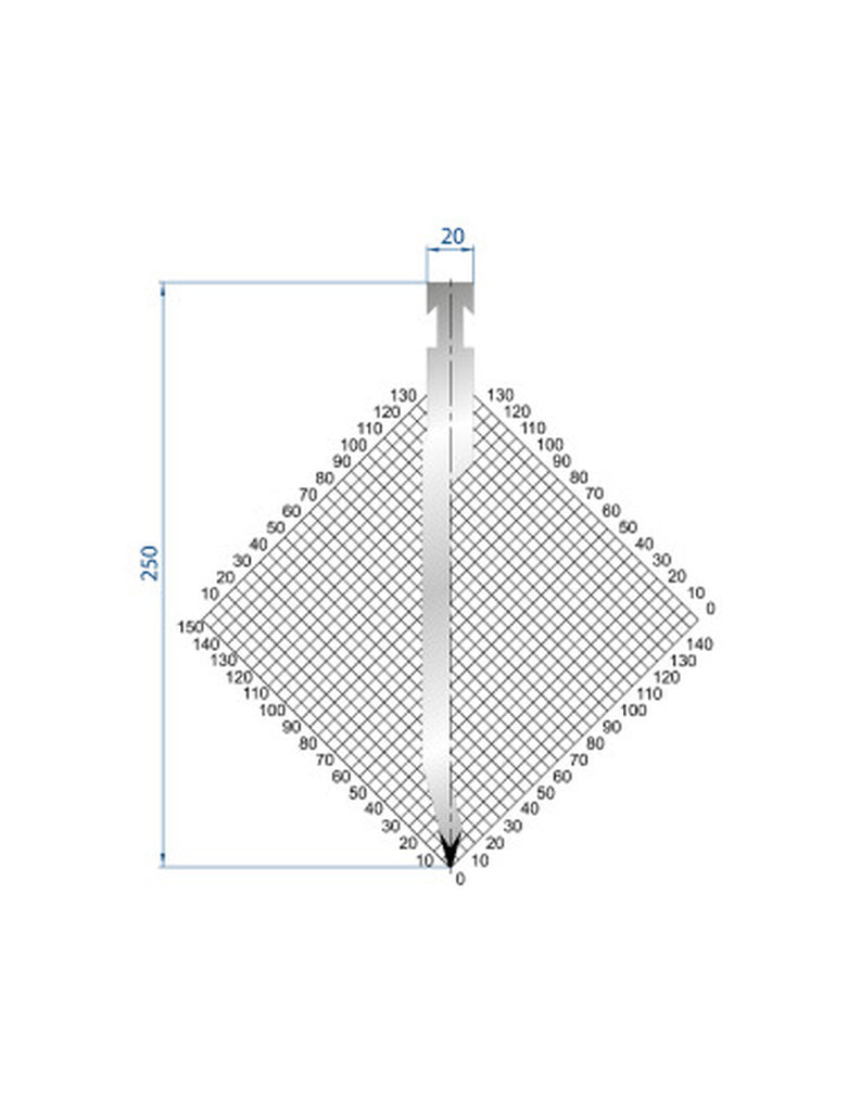 EUROSTAMP Part No. 1299 @ 500mm 30 Degree Straight Punch Type R