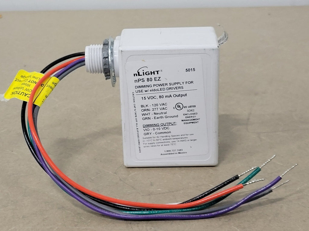 NLIGHT 15VDC, 80 mA Output Dimming Power Supply nPS 80 EZ 